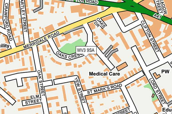WV3 9SA map - OS OpenMap – Local (Ordnance Survey)