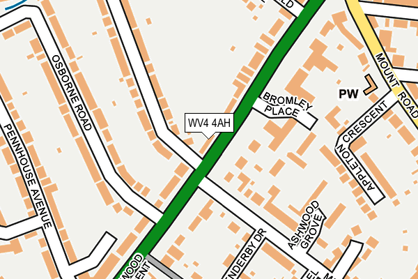 WV4 4AH map - OS OpenMap – Local (Ordnance Survey)