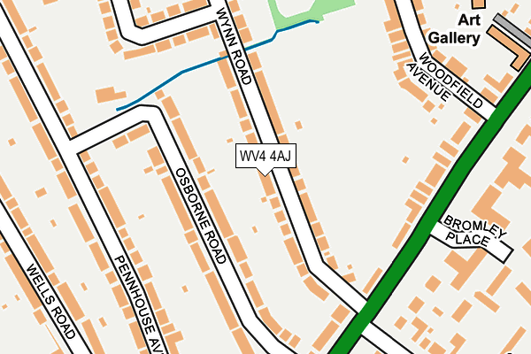 WV4 4AJ map - OS OpenMap – Local (Ordnance Survey)