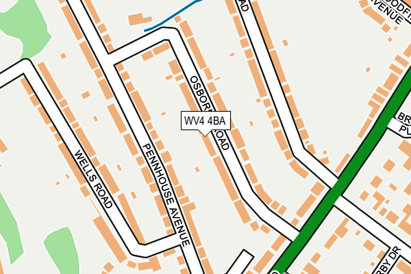 WV4 4BA map - OS OpenMap – Local (Ordnance Survey)