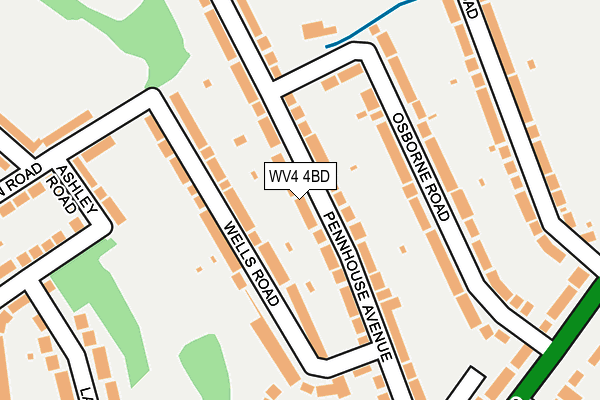 WV4 4BD map - OS OpenMap – Local (Ordnance Survey)