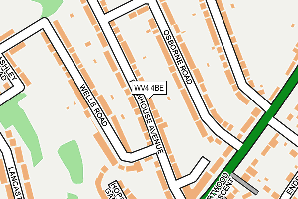 WV4 4BE map - OS OpenMap – Local (Ordnance Survey)
