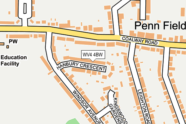 WV4 4BW map - OS OpenMap – Local (Ordnance Survey)