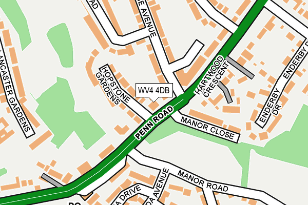 WV4 4DB map - OS OpenMap – Local (Ordnance Survey)