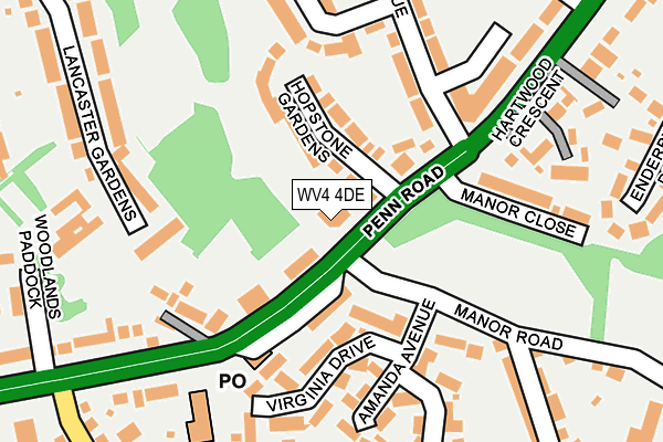 WV4 4DE map - OS OpenMap – Local (Ordnance Survey)