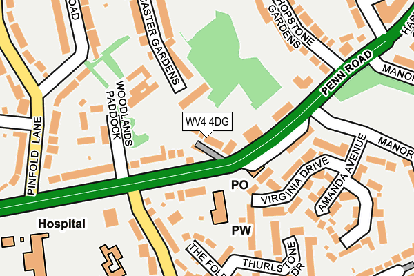 WV4 4DG map - OS OpenMap – Local (Ordnance Survey)