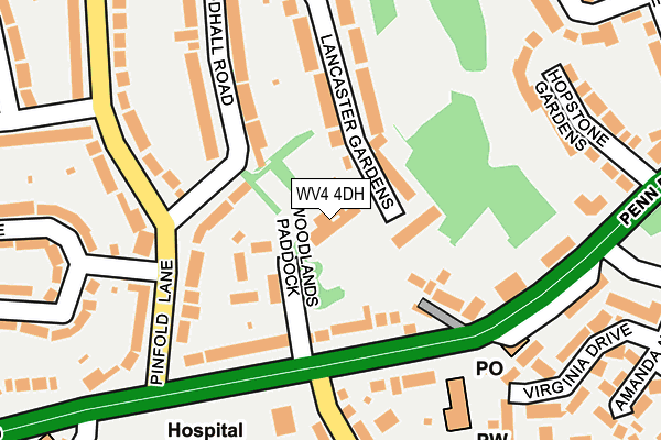 WV4 4DH map - OS OpenMap – Local (Ordnance Survey)