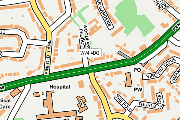 WV4 4DQ map - OS OpenMap – Local (Ordnance Survey)