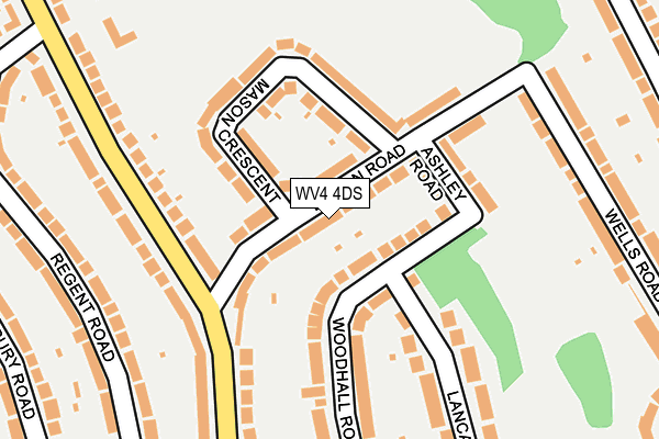 WV4 4DS map - OS OpenMap – Local (Ordnance Survey)