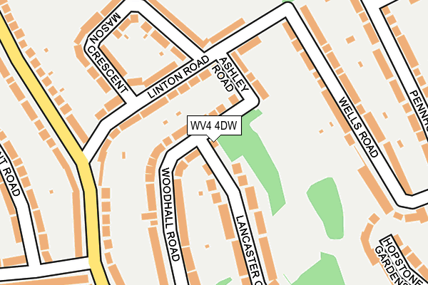 WV4 4DW map - OS OpenMap – Local (Ordnance Survey)