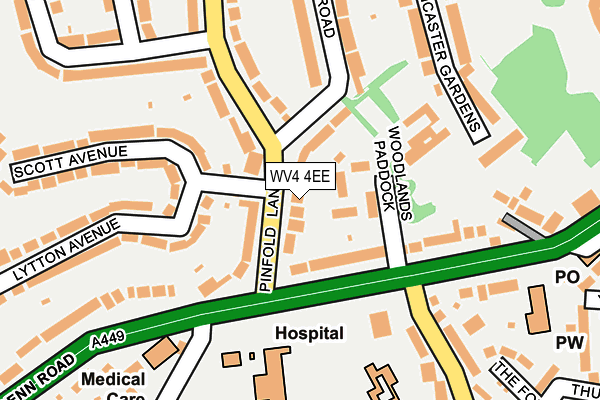 WV4 4EE map - OS OpenMap – Local (Ordnance Survey)