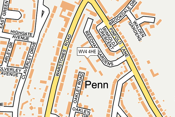 WV4 4HE map - OS OpenMap – Local (Ordnance Survey)