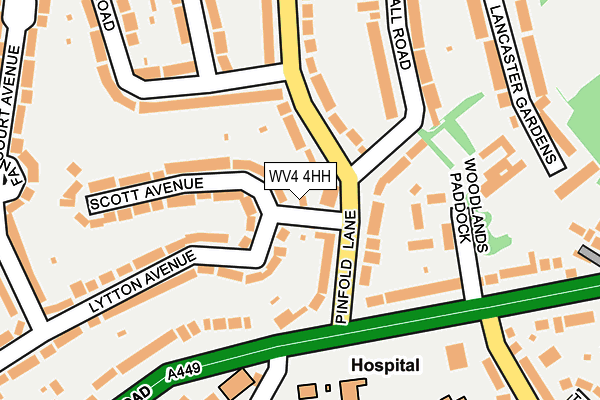 WV4 4HH map - OS OpenMap – Local (Ordnance Survey)