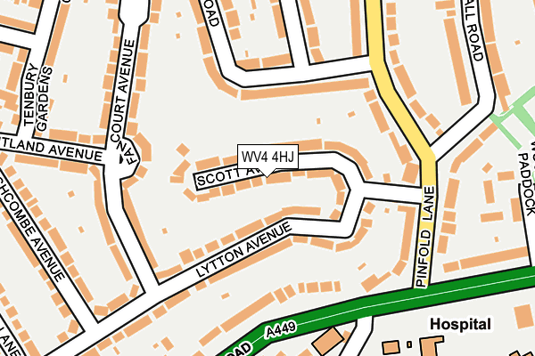 WV4 4HJ map - OS OpenMap – Local (Ordnance Survey)