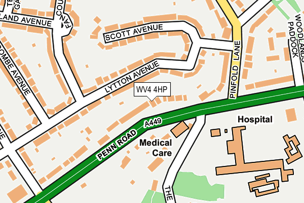 WV4 4HP map - OS OpenMap – Local (Ordnance Survey)