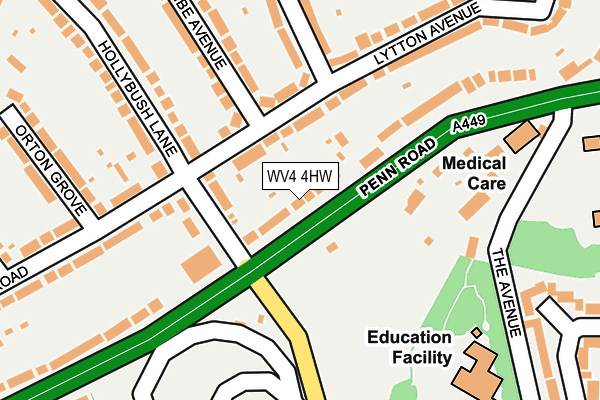 WV4 4HW map - OS OpenMap – Local (Ordnance Survey)