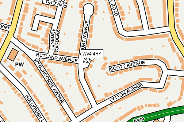 WV4 4HY map - OS OpenMap – Local (Ordnance Survey)