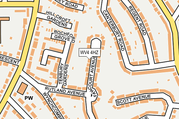 WV4 4HZ map - OS OpenMap – Local (Ordnance Survey)