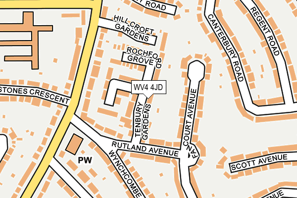 WV4 4JD map - OS OpenMap – Local (Ordnance Survey)