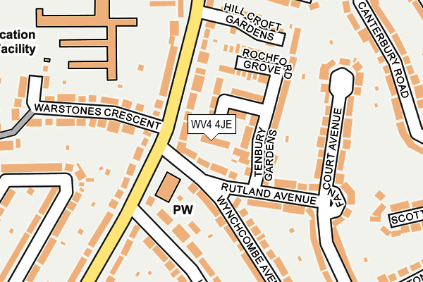 WV4 4JE map - OS OpenMap – Local (Ordnance Survey)