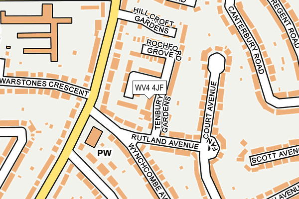 WV4 4JF map - OS OpenMap – Local (Ordnance Survey)