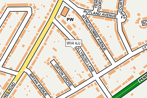 WV4 4JJ map - OS OpenMap – Local (Ordnance Survey)
