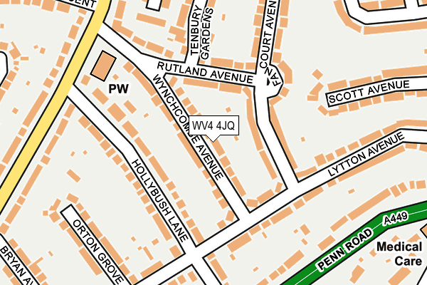 WV4 4JQ map - OS OpenMap – Local (Ordnance Survey)