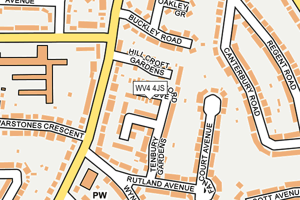 WV4 4JS map - OS OpenMap – Local (Ordnance Survey)