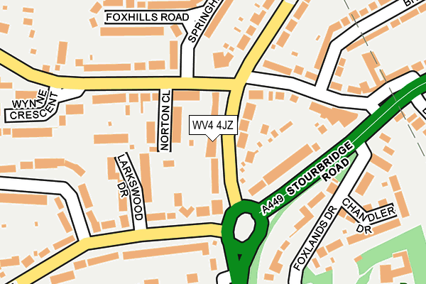 WV4 4JZ map - OS OpenMap – Local (Ordnance Survey)