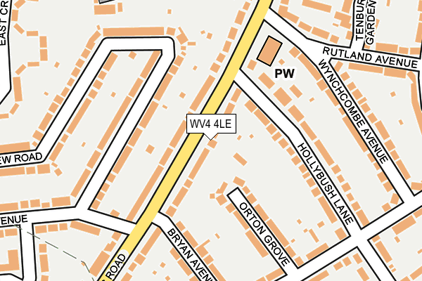WV4 4LE map - OS OpenMap – Local (Ordnance Survey)