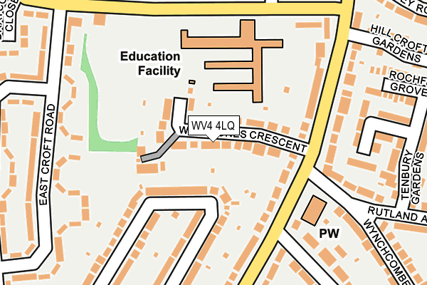 WV4 4LQ map - OS OpenMap – Local (Ordnance Survey)