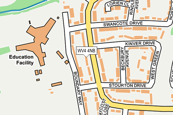 WV4 4NB map - OS OpenMap – Local (Ordnance Survey)