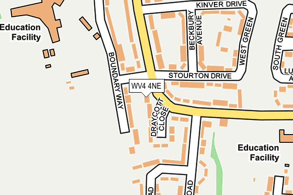 WV4 4NE map - OS OpenMap – Local (Ordnance Survey)