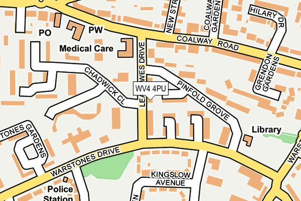 WV4 4PU map - OS OpenMap – Local (Ordnance Survey)