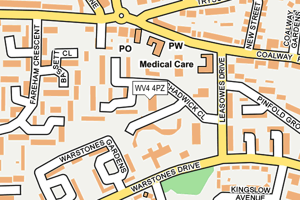 WV4 4PZ map - OS OpenMap – Local (Ordnance Survey)