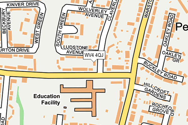 WV4 4QJ map - OS OpenMap – Local (Ordnance Survey)