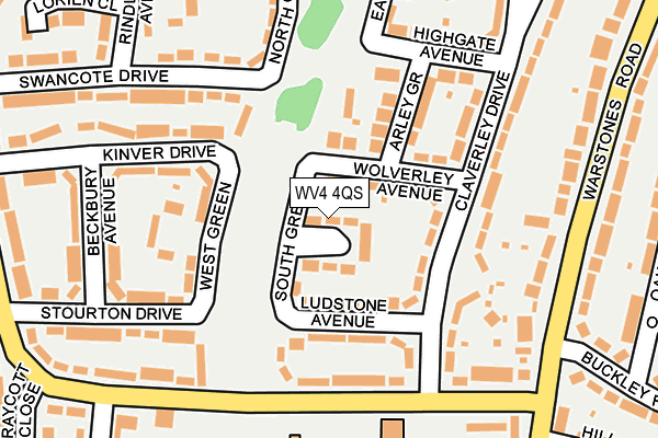 WV4 4QS map - OS OpenMap – Local (Ordnance Survey)