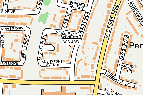 WV4 4QW map - OS OpenMap – Local (Ordnance Survey)