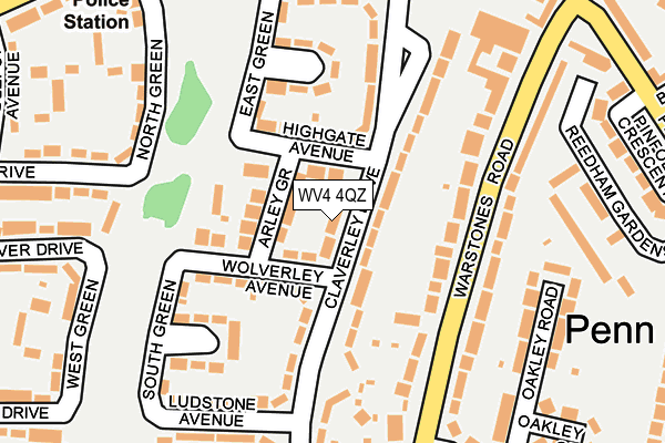 WV4 4QZ map - OS OpenMap – Local (Ordnance Survey)