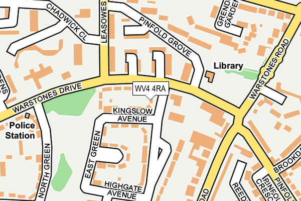 WV4 4RA map - OS OpenMap – Local (Ordnance Survey)