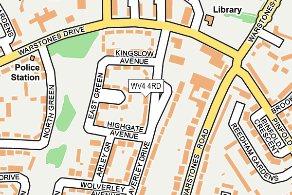 WV4 4RD map - OS OpenMap – Local (Ordnance Survey)