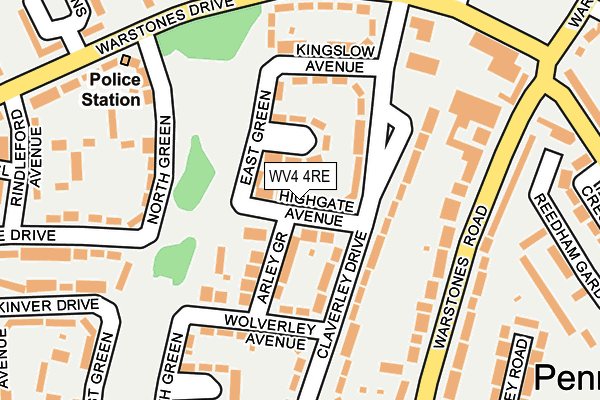 WV4 4RE map - OS OpenMap – Local (Ordnance Survey)
