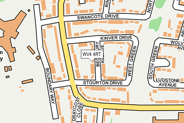 WV4 4RT map - OS OpenMap – Local (Ordnance Survey)