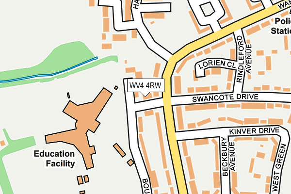 WV4 4RW map - OS OpenMap – Local (Ordnance Survey)