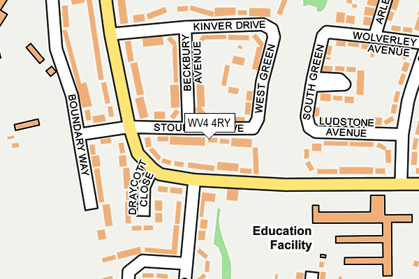 WV4 4RY map - OS OpenMap – Local (Ordnance Survey)