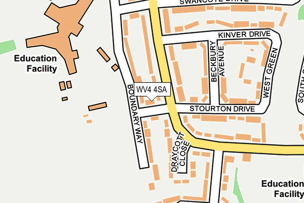 WV4 4SA map - OS OpenMap – Local (Ordnance Survey)