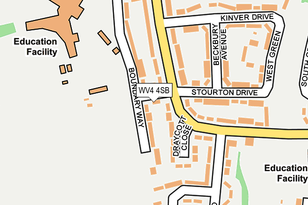 WV4 4SB map - OS OpenMap – Local (Ordnance Survey)