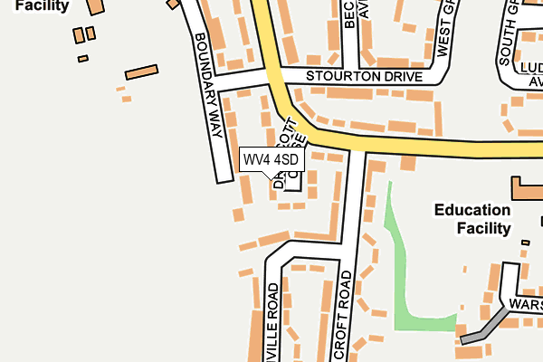 WV4 4SD map - OS OpenMap – Local (Ordnance Survey)