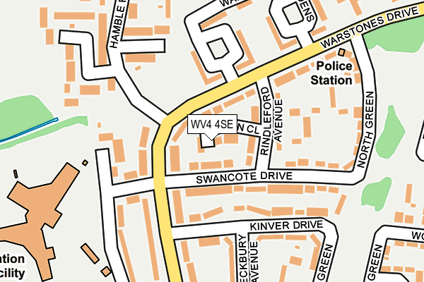 WV4 4SE map - OS OpenMap – Local (Ordnance Survey)