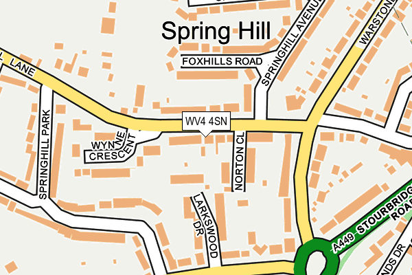 WV4 4SN map - OS OpenMap – Local (Ordnance Survey)